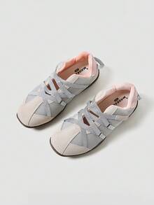 MASKERT 女士多功能时尚休闲运动鞋，平底橡胶鞋底，休闲鞋，百搭日常休闲运动鞋 - 銀色 - 查看 3