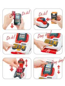 Grocery Store Pretend Play Electronic Toy Kids Cash Register- STEM Cash Register Toy For Kids, Play Money, Cashier Register For Kids, Grocery Supermarket Playset Play Cash Register - Multicolor - View 5