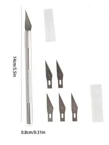 13pcs Precision Craft Knife Set - Stainless Steel Blades, Aluminum Alloy Handles For Paper Cutting & Model Making - Multicolor - View 6