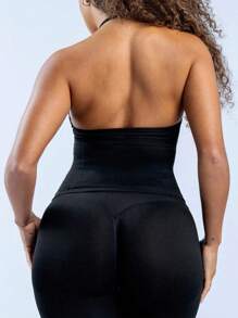Yefecy Nouveau Top de yoga sport d'impact, Top de sport pour femme, vêtements de fitness, yoga, musculation, dos nu, plissé, soutien-gorge intégré avec bonnets