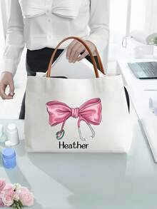 Bolsa de lona personalizada con asa, estetoscopio con lazo y nombre, regalo de graduación y aprecio para enfermera, médico o personal médico - Multicolor - Ver 6