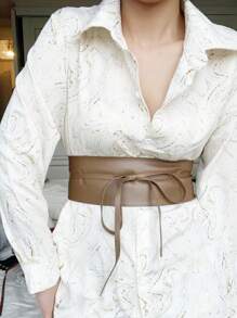 Ceinture large pour femme en PU, ceinture de rallonge pour robe, chemise, élégante pour Halloween