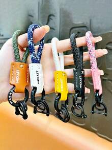 Llavero trenzado de dos colores con hebilla en forma de herradura, accesorio de llavero para coche y bolso, llavero, cordón para teléfono móvil para hombres y mujeres, anillo llavero multifuncional antirrobo que se puede colgar en mochilas, bolsos, bolsas de hombro, bolsas de compras, llaves de coche, llaves de casa, accesorios para teléfonos móviles, pequeño regalo de moda, ocio, retro, para el uso diario, fiestas callejeras, vacaciones para familiares y amigos - Multicolor - Ver 1
