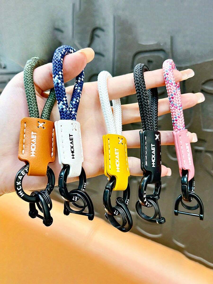 Llavero trenzado de dos colores con hebilla en forma de herradura, accesorio de llavero para coche y bolso, llavero, cordón para teléfono móvil para hombres y mujeres, anillo llavero multifuncional antirrobo que se puede colgar en mochilas, bolsos, bolsas de hombro, bolsas de compras, llaves de coche, llaves de casa, accesorios para teléfonos móviles, pequeño regalo de moda, ocio, retro, para el uso diario, fiestas callejeras, vacaciones para familiares y amigos - Multicolor - Ver 1