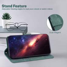 Magnetic Flip Faux Leather Card Pouch Phone Cover For OPPO Reno 5 8T 11 8 10 13 Pro 4G 5G Reno 13F Card Holder Stand Wallet Protective Case - Green - View 6