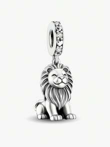 1 buah Liontin Singa Berkilau Modis, Cocok untuk Dekorasi Gelang Wanita dan Perhiasan DIY - Liontin Singa - View 2