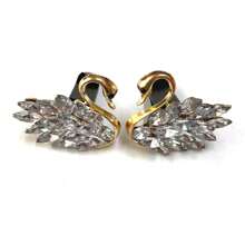 Bling Horse Eye Crystal Swan Alloy Pair Goose Car Air Outlet Ornaments Car Air Outlet Decorating Clips