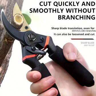8.5 Inch Professional Titanium Alloy Bypass Pruning Shears - Super Sharp High Quality Gardening Pruners, Hand-Held Garden Fence Trimmers - Heavy Duty Gardening Scissors
