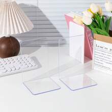 L-Shaped Acrylic Thick Transparent Book Stand Multifunctional Creative Office Desk Storage Book Stand Shelf Back To School