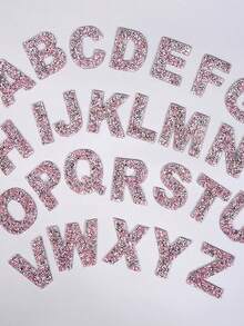 26pcs Sparkling Rhinestone Letter Appliques, Heat Transfer Stickers For Garments, Hats, Jeans, Crafts, New Design, Hot Melt Glue, Iron-On Patches, Embroidery Motifs, DIY Transfers - A Set Of 26 Letters - View 6