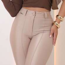 Women Leggings - Beige - View 1