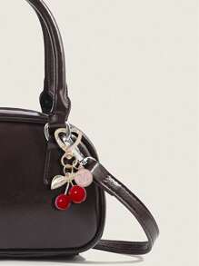Fashion High Quality Cute Cherry Golden Butterfly Bag Charm- Cherry Key Fashion Backpack Pendant Decoration, Keychain, Bag Charm Alloy Pendant A-Z Letter, Headphone Pendant, Car Charm, Decorative Charm, Cherry Keychain, Bag Accessories, With Clip For Bag, Sparkling Resin & Metal Accessory For Purses And Bags For Women, Backpack Accessories Valentine's Day Anniversary Gift, Birthday Gift Backpack For School