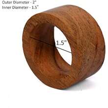 SHEIN X Heather Rae SAMHITA Handmade Acacia Wood Napkin Ring Set Of 12 For Dining Anniversary Birthday Christmas Napkin Ring For Home And Kitchen Decor