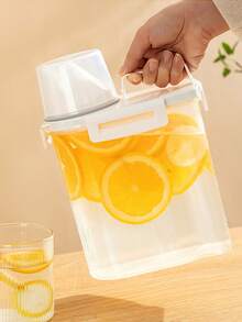 1 个密封食品储存容器 1.75L/2.5L/3L - 优质厨房食品储藏室，用于存放面粉、大米、谷物、麦片 | 防虫防潮，可堆叠透明罐，带锁盖，冰箱冷水壶耐高温，家用茶壶大容量夏季饮料桶。，返校用品 - 透明 - 查看 9