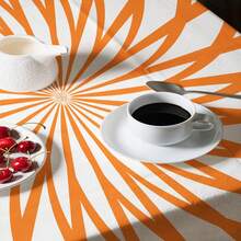 1 pieza Mantel impreso con serie geométrica floral, mantel de poliéster moderno rectangular/redondo impermeable, mantel impreso digitalmente adecuado para la sala de estar, mesa de comedor al aire libre, mesa redonda pequeña - Multicolor - Ver 12