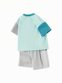 Balabala 儿童短袖套装男童两件套2025夏季 - 米色 - 查看 5