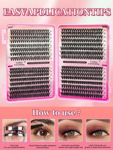 640 Pieces 30D+40D+50D Lashes Clusters Faux Mink DIY Eyelash Extension Kit - Premium Natural Volume D Curl Individual Lashes For DIY Eyelash Extensions - Reusable, Lightweight & Easy To Apply