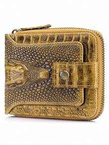 Genuine Leather Crocodile Pattern Zipper Wallet, Multi-Card Holder And Thick Photo Album For Driver's License, Anti-Theft Brush Coin Purse And Card Holder For Women Wallet Mini Wallet Purse Wallet Small Wallet - Multicolor - View 15