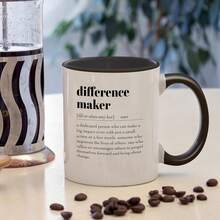[11 Oz White Coffee Mug] Difference Maker Coffee Mug - Difference Maker Gifts, Appreciation Gifts For Teacher Mentor  Boss, Thank You Gifts For Women, Coffee Mugs 11 Oz White - Black - View 2