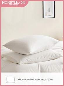 1pc Solid Color Pillowcase, Pillow Core Not Included, Soft Pillow Cover, Wrinkle-Free, Fade-Resistant, Soft And Breathable,No Filler, Machine Washable
