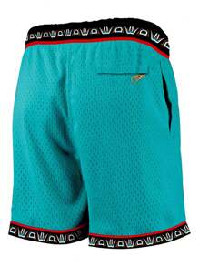 Pantaloncini da basket verdi taglia 12 da uomo, casual, con ricamo, tasca con cerniera, pantaloni sportivi per feste