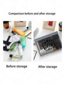 Maestra Mesh Cosmetic Bag Lipstick & Cushion Puff Storage Portable Make-Up Bag, Beach Letter Transparent Organizer Bag,Coconut Tree, Heart-Shaped Patternhanging Toiletry Bag,Clear Cosmetic Bag Travel Essentials Travel Accessories Travel Bag For Vacation Holiday Back To School School Stuff Glasses Case Sunglasses Women