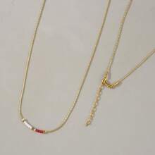 1 Stück buntes Boho Glas Perlen & goldene Kette Halskette, modischer vielseitiger Schmuck für Frauen
