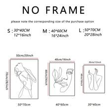 3pcs Modern Abstract And Sexy Female Facial Lines, Wall Arts, Canvas Printing Posters, Optional Frame Hanging Paintings, Living Room Or Student Dormitory Decoration ,Wall Art With Frame