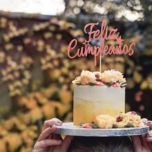 1pc Feliz Cake Topper - Spanish Feliz Cake Decoration, Happy Birthday Cake Topper, Fiesta Theme Party Cake Decoration Supplies