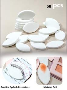 50 件/20 件可重复使用睫毛延长练习海绵 - 睫毛绘制和睫毛稀疏初学者指南，无香型