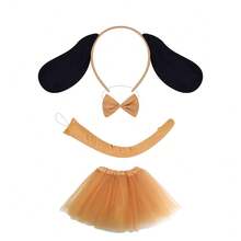 4pcs Fashion Cute Headband Animal Headband Pug Hair Accessories Dalmatian Ear Headband Suitable For Holiday Parties Wear Costume Dance Wear Birthday Gift Holiday Gift Dalmatian Ears Nose Earmuffs Yellow Pug Ear Muffs Prom Halloween - Multicolor - View 9