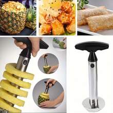 1pc Stainless Steel Pineapple Peeler Corer Slicer Cutter - Easy Core Removal, Slice & Dice Tool For Fresh Pineapple (Random Color & Style)