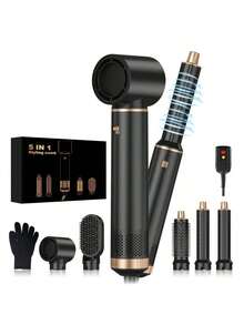 5-In-1 Hot Air Styler & Dryer By UKLISS - Ionic Hair Enhancer, Detachable Structure, Touch, Fluffy Finish, For Wet/Dry Hair, Mom Gifts Valentines Gift Boyfriend Gifts Valentine Day Gifts Pink Cute St Patrick Day,Travel,Hair,Travel Essentials