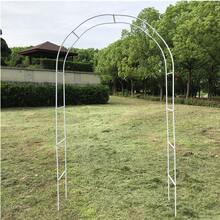 Heavy-Duty Iron Garden Arch Trellis For Climbing Plants | Rust-Proof Metal Support Structure For Roses/Vines/Grapes | Multi-Use Outdoor Wedding Arch, Patio & Yard Decoration With Weather-Resistant Powder Coating (Easy Assembly) - 白色 - 查看 1