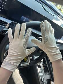 1 Set de guantes unisex transpirables con protección solar, guantes de tacto suave para pantalla táctil para conducir, ciclismo y uso en exteriores en verano
