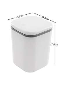 1/3 piezas Papelera de encimera pequeña, papelera de escritorio mini con botón pulsador, en negro - Multicolor - Ver 10