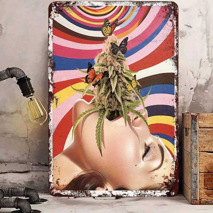 Metal Wall Art - Aluminum Sign,Metal Art,  420 Gifts, Metal Poster, Surreal Metal Collage Art, Metal Wall Art - Aluminum - View 1