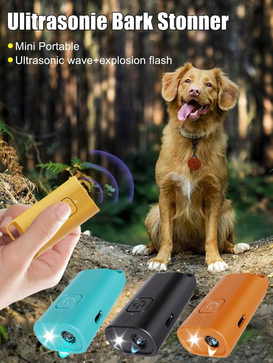 New Mini Ultrasonic Dog Repeller, USB Rechargeable, Lithium Polymer Battery, Pet Training Device, Anti Barking Trainer, Portable And Easy To Carry, Prevent Dog Biting, Outdoor Use, Dog Supplies