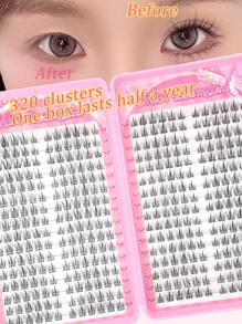 320 Stück Wimpernbüschel, Länge 8-13 cm, Dicke 0,05 mm, großer Vorrat an falschen Wimpern, Barett-Farbverlauf Lila, Schlappwimpern Sonnenblume, Wimpernbuch, einzelne Wimpernbüschel, falsche Wimpern, Packung, Manga-Wimpern, natürlich lang, für Frauenaugen, Kosmetik-Make-up-Tool für Anfänger, Geschenk für Frauen & Mädchen, handgefertigt, langanhaltend, DIY, Verwischt