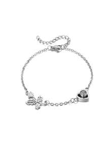 Pulsera personalizada de acero inoxidable con foto y flor de nacimiento cortada con láser, proyección de foto, un regalo único e ideal para ella, esposa, madre, abuelos para aniversarios, conmemoraciones, cumpleaños, uso diario, Día de la Madre, Día de San Valentín, Navidad, Año Nuevo