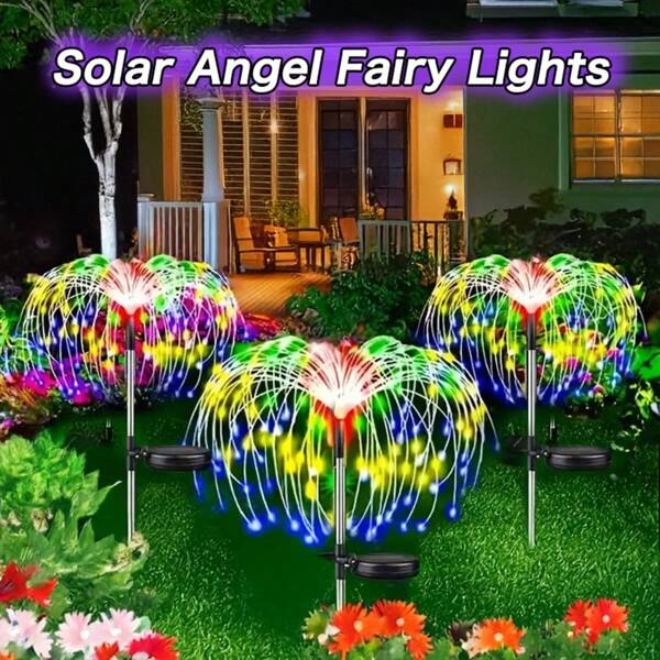 Outdoor Solar Light, Party Decoration Lighting, Solar Powered LED Courtyard Light, Solar Fireworks Lights Outdoor, IP65 Waterproof Outdoor Solar Street Light, For Garden Decoration And Courtyard Decoration, Easter, Ramadan, Villa, Garden, Lawn, Road, Pedestrian Path, Lane, Solar Landscape Light.