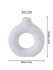 1 pieza Jarrón de plástico blanco, decoración del hogar minimalista y moderna, jarrón pequeño para flores de junco, irrompible, adecuado para escritorio, estantería, chimenea, entrada y mesa de comedor - Blanco - Ver 5