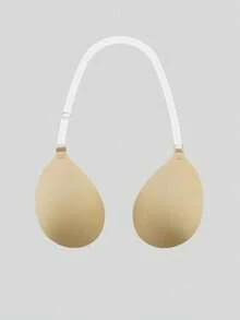 ideaCCSZ 1pc/2pcs Invisible Backless Strapless Bra, Adhesive Silicone Push Up Bra Suitable For Backless Dresses, Lift And Cleavage Enhancement, Reusable, Fits A B C D E F Cup Sizes - Apricot - View 5