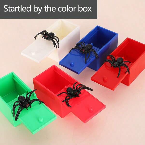 1pc Random Color Surprise Spider Joke Toy, Creative Gag Gift, Novelty Spider Prank Toy