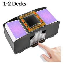 Automatic Card Shuffler 2/1 Deck,Battery-Operated Electric UNO Poker Shuffler,Playing Card Shuffler For Home Card Game,Travel