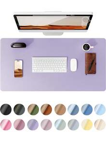 1 pièce Tapis de bureau de Napa, tapis de souris, tapis de bureau de bureau, sous-main en PU antidérapant, tapis de bureau pour ordinateur portable, sous-main de bureau imperméable pour bureau et maison (épaisseur 1 mm) - Multicolore - Voir 32