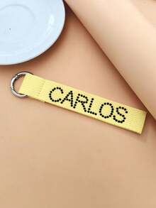 1pc Customized Text, Name, Slogan Keychain With Black Rhinestone - Personalized Car & Backpack Accessory, Perfect Gift For Family & Friends, Pendant Decoration - Black Diamond - View 14