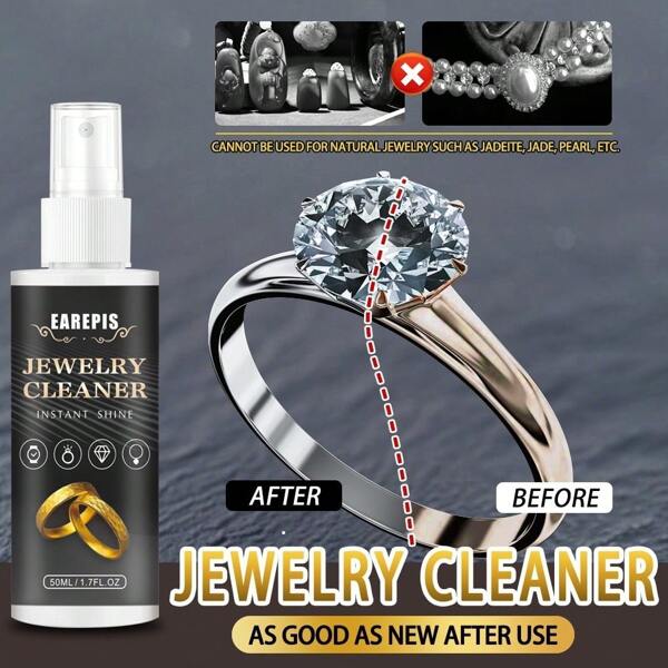 50ml Jewelry Cleaning Liquid - Rust Remover, Deoxidizer And Polish For Jewelry Metal Shine Enhancer