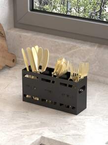 1 Piece, 3 Compartments Cutlery Box, Large Capacity Silverware Rack, Multi-Purpose Cutlery Rack, Cutlery Box, Fork, Spoon, Knife, Fashionable Cutlery Rack, Kitchen Organizer