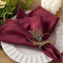 12pcs Handmade Fabric Napkins, With Rolled Edges, Exquisite Handloom Fabric Napkins, Suitable For Dinners, Parties, Weddings, Etc.